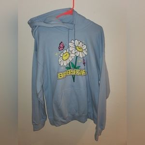 Baby Blue Gilden Hoodie Babygirl Flowers & Butterflies from Rue21 NWOT